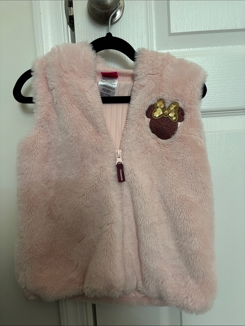 Kids pink faux fur vest